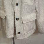 Sanctuary Cream Fuzzy Coat sz L Oversized Shirt Jacket Photo 2
