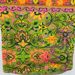Shoulder Bag Retro Print Tote Faux Leather Handle Paisley Psychedelic Neon Green Photo 3