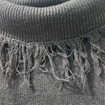 Fantastic Fawn  Fringe Collar Sweater Pullover‎ Knit Top Gray Size S Photo 3