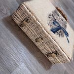 Magid Handmade in Japan Needlepoint Cat Kitten Bow Wicker Bag Purse Unique Photo 3