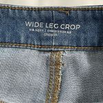 Chico's Women's Wide Leg Crop Jeans Size 6 Button Fly Denim Released Raw Hem Photo 3