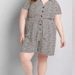 Lane Bryant Belted short sleeve collared safari romper Photo 0
