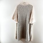 Elan Colorblock Short Sleeve Open Knit Sweater Cardigan Beige Gray One Size Photo 10