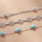 NEW Sweet Dainty Boho Beachy Summer Anklet Trio Silver Photo 1