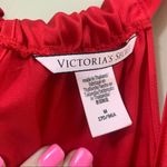 Victoria's Secret  Satin Sleeveless Tie-Back Keyhole Red Romper Photo 2