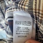 Frank Eileen Shirt Size Medium Blue Plaid Buttonup Long Sleeve Collared Preppy Photo 6