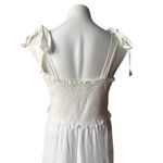 TALULAH  White Smocked Maxi Dress Shoulder Ties, Sz L Photo 7