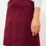 Loft Burgundy Suede Mini Skirt Photo 1