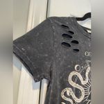 NWT Occasion Size S Black Acid Wash Distressed Cosmos Tee Shirt Moon Cycle Snake Photo 9