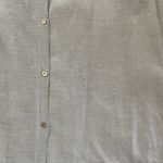 Eileen Fisher  Linen Silk Mother of Pearl Button Top Tunic Taupe Size Medium Photo 11