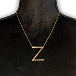 Gold Initial Pendant Necklace Letters A Photo 0
