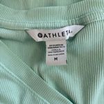 Athleta  Uptempo Ribbed Henley Shirt Womens Medium Mint Green Long Sleeve Stretch Photo 3