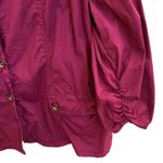 XCVI π· Lightweight Ruched Cotton Utility/Safari Jacket/Blazer Burgundy 3X Photo 3