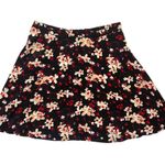 Amour Vert (M) Leeron Silk Floral Mini Skirt - Flowy Zip Closure Thin Waistband Photo 6