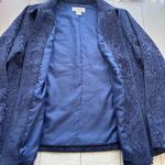 C.J. Banks Blue on Blue Raised Floral Design Full Zip Jacket Size XL Photo 10