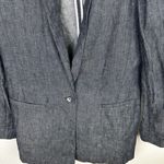 Banana Republic Women's Blazer Blue Linen One Button Casual Photo 2