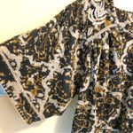 Sigrid Olsen  Cotton Oversize Top Womens Brown Floral Blanket Stitch Edge M Photo 3