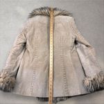 Linea Donatella VTG Y2K Suede Leather Coat Fur Trim Penny Lane Shaggy Boho Mob Wife Sz S Photo 6