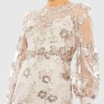 Mac Duggal
Beige Embellished High Neck Illusion Long Sleeve Midi Dress Size 12 Photo 5