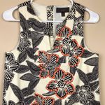 J.Crew  Women’s Floral Print Orange Rhinestones Split Neck Sleeveless Blouse Photo 1