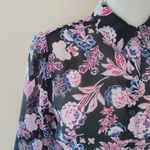 Attention  black floral button down size small Photo 1