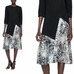 ZARA NWOT  Contrasting Dress Animal Print Asymmetrical Photo 2