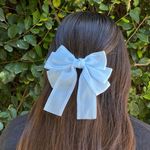 Light blue clip in hair bow Photo 0
