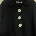 Willow Black Cardigan Cotton White Big Buttons Collared Cotton XL Lagenlook Photo 4