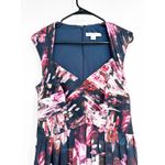 Kay Unger Noelle Pleated Gown Dark Floral Maxi Size 8 NEW Purple Photo 6