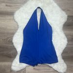 Sexy Open Back Halter Blue Romper Sz S/M Photo 3