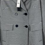 Talbots Trench Coat Women's 6 Navy Blue Striped Long Dress Coat Lightweight NEW! Photo 6