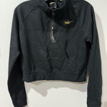 Nike  Women's Size Small Black Cropped‎ Long Sleeve Swoosh Logo Sweater U Photo 0
