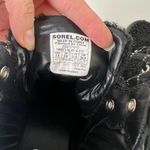 Sorel Brex Heel Black Leather White Cozy Sherpa Lace Up Bootie 7.5 Photo 9