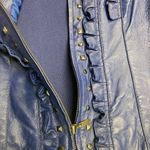 Peter Nygard Leather & Knit Blue Jacket Size Small Long Sleeves Photo 7