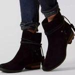 Sorel Farah Black Suede Leather Ankle Boots Tie Tassel Booties Women’s SZ 7 Photo 0