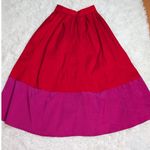Shabby Apple Color Block Pleated Maxi Skirt Red and Purple Size 0/2 Photo 1
