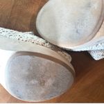 ALDO Crochet Boho Wooden Platform Mules Size 10 Photo 4