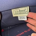 L.L. Bean Boat & Tote Bag Blue Red Canvas 16x12” Removable Stitching‎ Or Patch K Photo 10