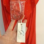 Umgee  Red Dress Small NWT – Waterfall Front + Gold Embellishments Photo 4