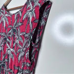 Chevignon Red Tropical Palm Tree Cap Sleeve Mini Dress Size 8 Photo 7