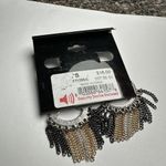 Apt. 9 Tri Tone & Brown Rhinestone Dangle Drop Chain Fringe Pierced Earrings NWT Photo 6