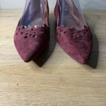 Ralph Lauren Lauren  Allayana Burgundy Laser Cut Pointed Toe Ballet Flat Size 8.5 Photo 4