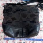 Coach Vintage Sateen Monogram and Leather/Silver Chain Shoulder/Crossbody Bag Photo 9