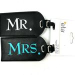 MR. & MRS. luggage tags, NWT Black Photo 0