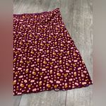 Free People  Floral A-Line Skirt - Burgundy and Yellow Photo 5