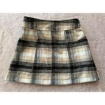 Free People Women's Ari Wrap Skirt Beige Black Plaid Mini Belted Wool Size 2 Photo 5