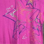 No Boundaries  Size Large (11-13) Pink V-Neck Short Cap Sleeves Star Grap… Photo 4