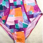 Nanette Lepore  Pink Multi Color Block Molded One Piece Swimsuit Size 12 Large Photo 3