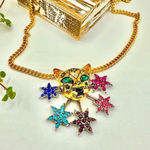 Betsey Johnson Leopard & Crystal Stars Statement Necklace Photo 0