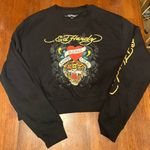 Ed Hardy Tiger Love Runs Wild Black Women’s Graphic Y2K Sweatshirt Size XL EUC Photo 0